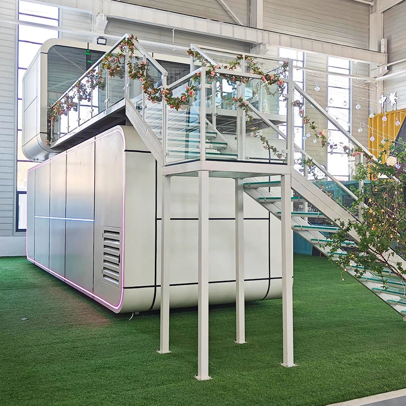 Custom fast-assembly tiny modular prefab home by BACKUPMYFILESNOW.COM®; 20ft and 40ft container villa with 3 bedrooms.