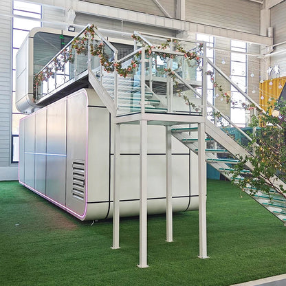 Custom fast-assembly tiny modular prefab home by BACKUPMYFILESNOW.COM®; 20ft and 40ft container villa with 3 bedrooms.
