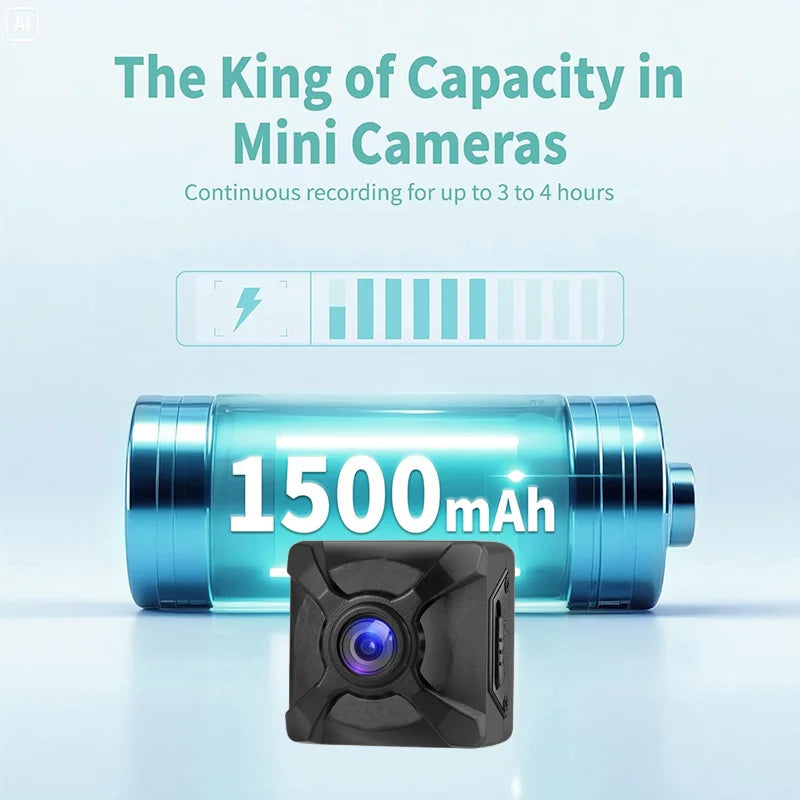 Wireless mini WiFi security HD camera by BackupMyFilesNow.com with night vision, long battery life, ideal for home safety monitoring.