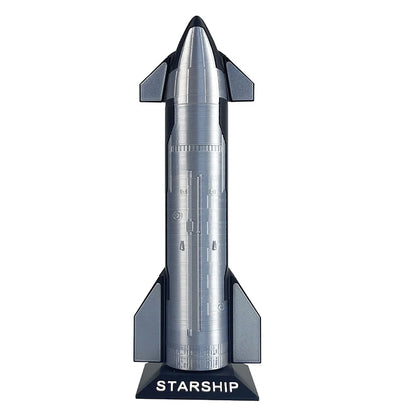 Premium Starship Model by BACKUPMYFILESNOW.COM® showing detailed SpaceX Starship space vehicle desk decoration and collectible toy.