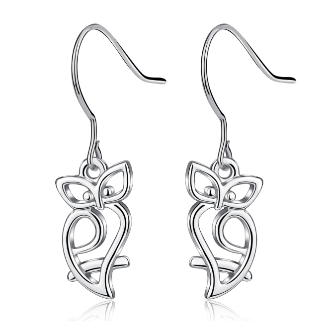 Sterling silver women's stud earrings with a sleek, polished finish, designed for everyday wear and elegant style.