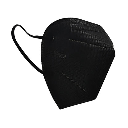 20-pack black disposable plastic respirator masks for dustproof protection, with customizable logo for adult use.