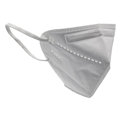 6-layer KN95 disposable face mask with foldable design, non-woven material, and space for custom logo, ready stock for respiratory protection.