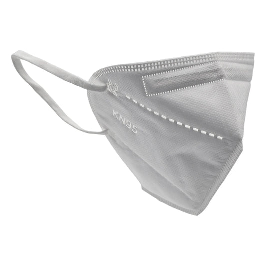 6-layer KN95 disposable face mask with foldable design, non-woven material, and space for custom logo, ready stock for respiratory protection.