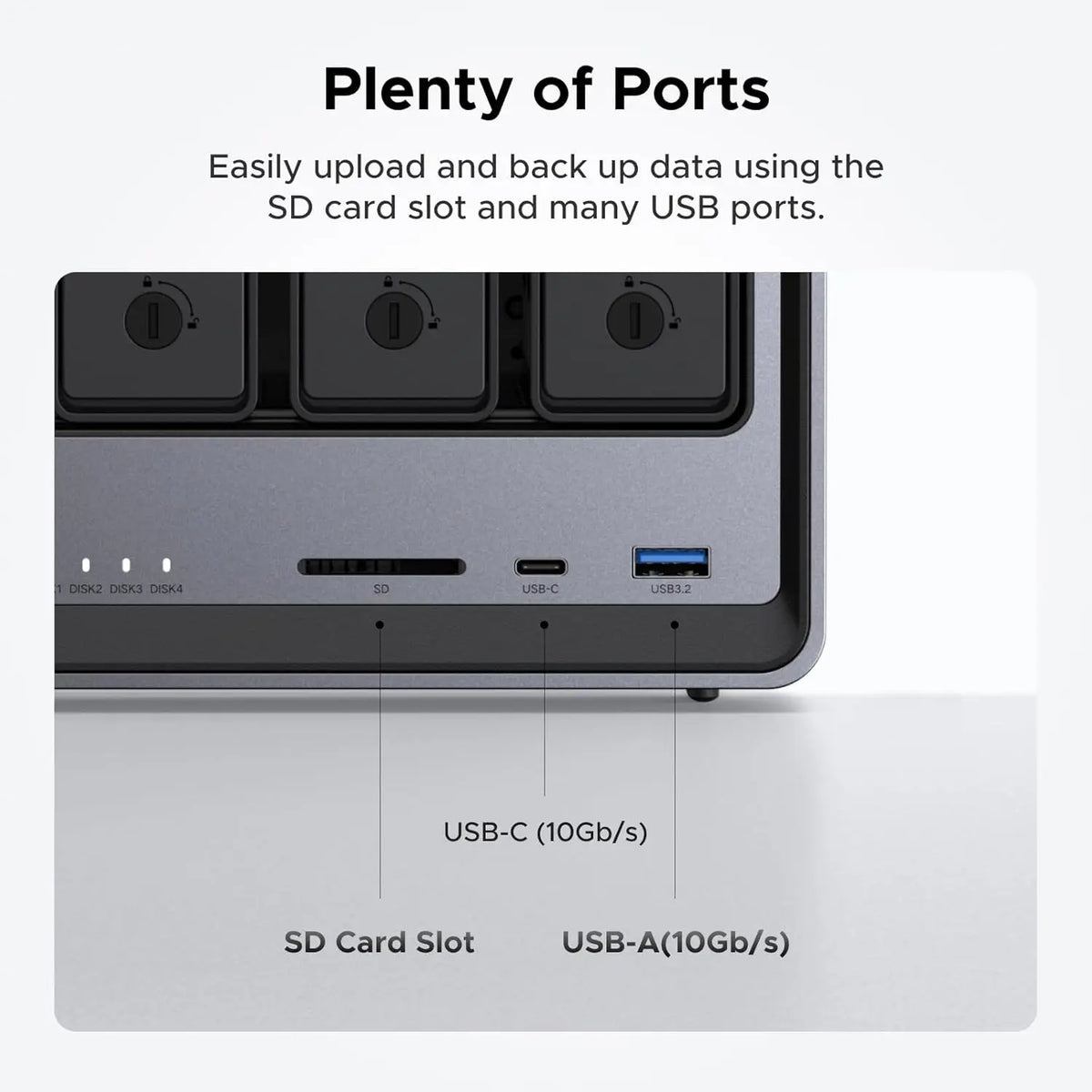 Ugreen NAS DXP4800 4-bay desktop network storage device with Intel N100 quad-core CPU and 8GB DDR5 RAM, diskless setup.