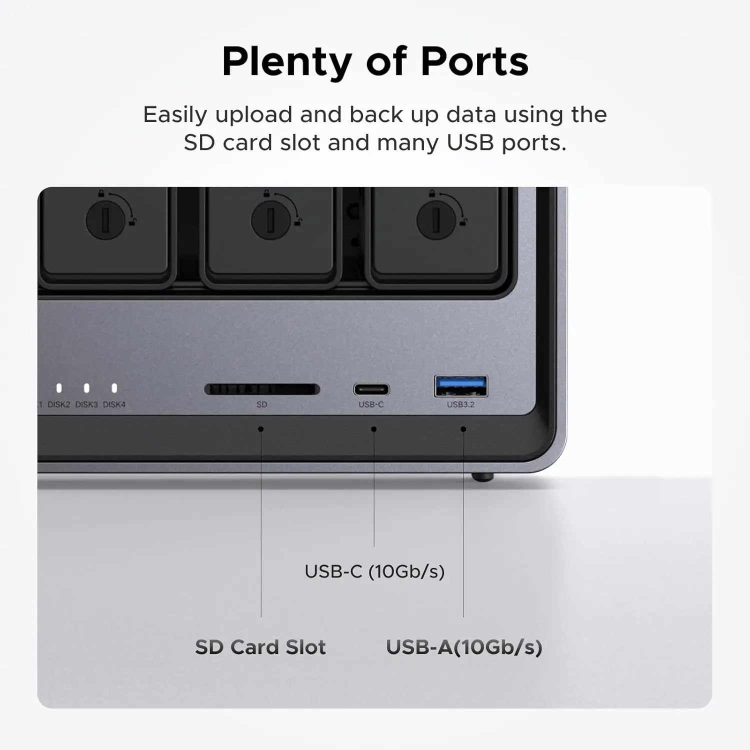 Ugreen NAS DXP4800 4-bay desktop network storage device with Intel N100 quad-core CPU and 8GB DDR5 RAM, diskless setup.