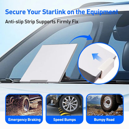 Starlink Mini Car Mount Installation Kit with suction cup base and adjustable angle for secure vehicle setup.