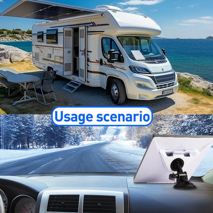 Starlink Mini Car Mount Installation Kit with suction cup base and adjustable angle for secure vehicle mounting.