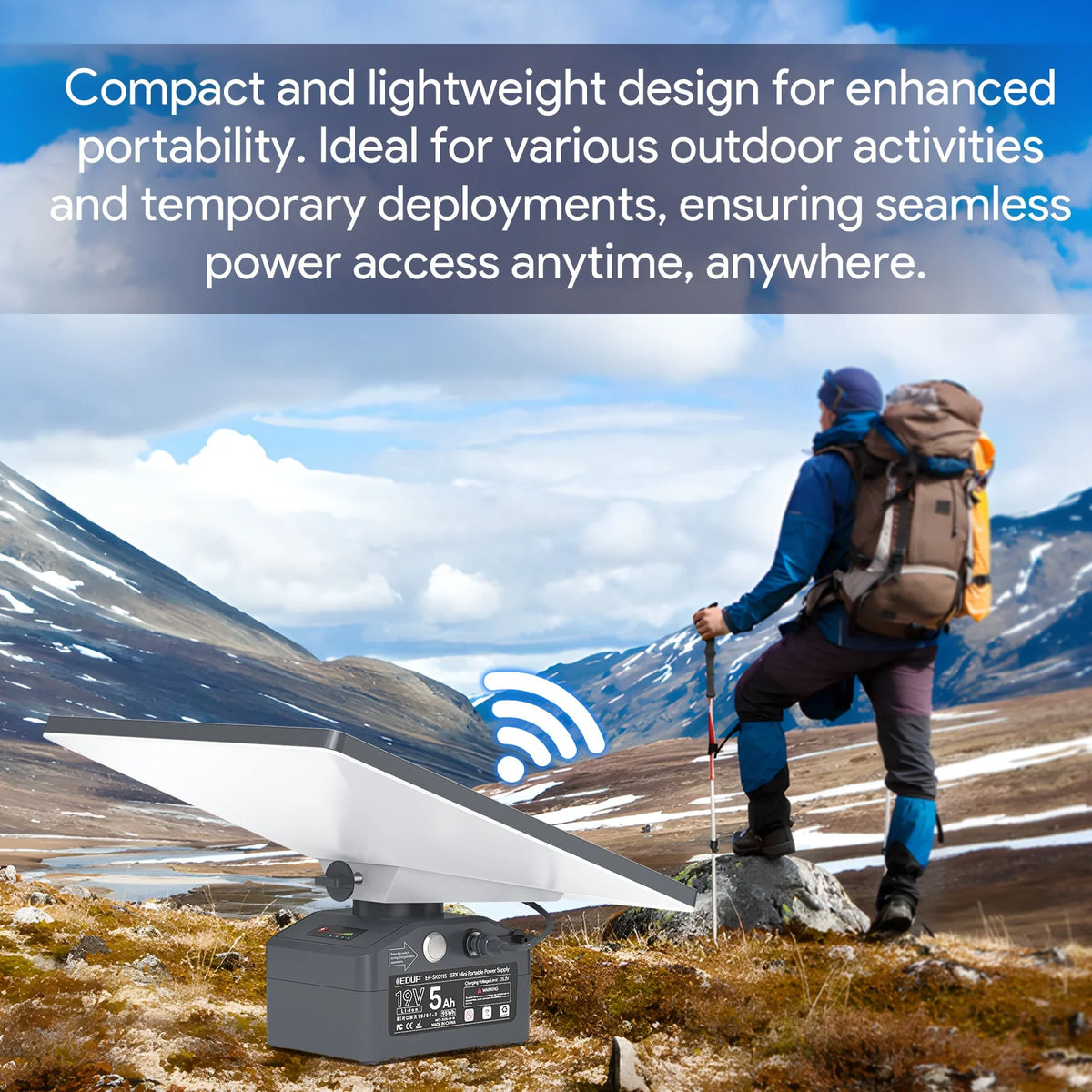 EDUP Starlink Mini portable power supply with 95W battery, compact design, long-lasting power for devices, by BACKUPMYFILESNOW.COM®.