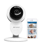 Emerson WiFi indoor security camera with two-way audio, night vision, motion detection, and 1080P resolution.