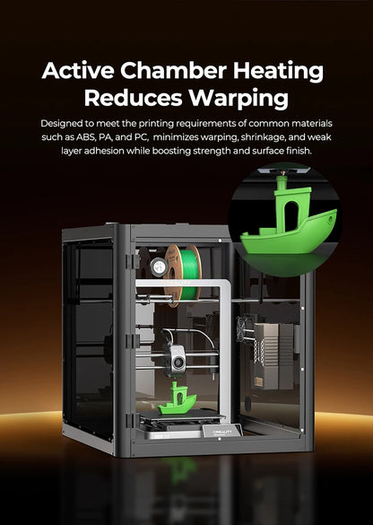 Creality 400W PTC chamber heater kit with dual fans for 3D printers K1/K1 Max/K1C, filament drying, 40-70°C, EU plug.