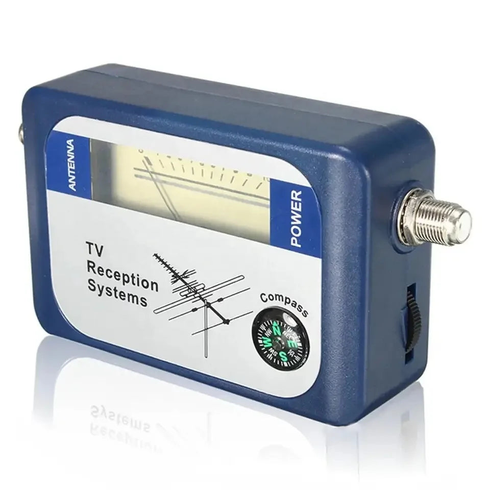 BackupMyFilesNow® 95DTL DVB-T Star Finder digital satellite finder with compass, blue display, and signal tracking for satellite setup.