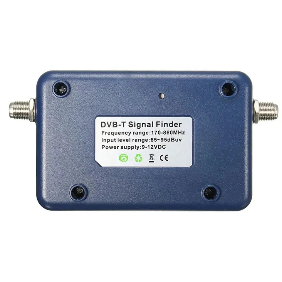 BackupMyFilesNow DVB-T 95DTL digital satellite finder with compass, blue display, for signal tracking and satellite alignment.