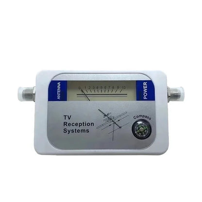 Digital satellite finder with compass, blue BACKUPMYFILESNOW® 95DTL DVB-T star tracker for signal detection and alignment.