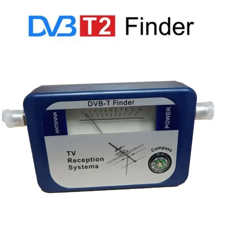 Digital satellite finder with compass from BACKUPMYFILESNOW®, blue 95DTL DVB-T star finder for signal tracking and satellite setup.