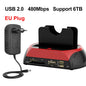10-in-1 IDE SATA USB 3.0 dual-bay external hard drive docking station with card reader and one-touch backup for 2.5 and 3.5-inch HDDs