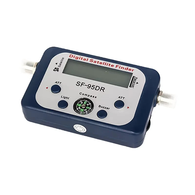 High-quality white satellite finder receiver SF95-DR by BACKUPMYFILESNOW.COM, designed for easy satellite dish alignment.