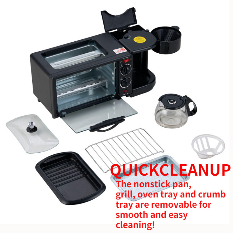 3-in-1 breakfast maker by BackupMyFilesNow.com, featuring toaster, coffee maker, and egg cooker for home use.
