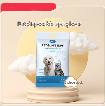Extra-thick pet cleaning gloves and wipes from BackupMyFilesNow.com, designed for easy pet grooming and mess cleanup.