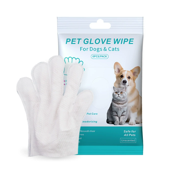 Extra thick disposable pet cleaning gloves and wipes from BackupMyFilesNow.com, designed for easy pet grooming and mess cleanup.