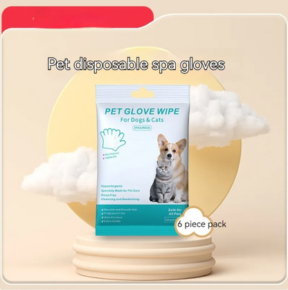 Extra-thick disposable pet cleaning gloves and wipes by BackupMyFilesNow.com, designed for effective pet grooming and hygiene.