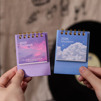 Simple Mini 2026 desk calendar by BackupMyFilesNow.com, featuring monthly planner and office school supplies decor.