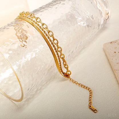 Stainless steel bohemian-style personalized anklet with intricate design, perfect for casual or boho fashion.