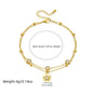 Stainless steel Bohemian style personalized anklet with intricate designs and adjustable chain, ideal for casual or boho fashion.