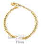 Stainless steel bohemian style personalized anklet with intricate design and adjustable chain on a white background.
