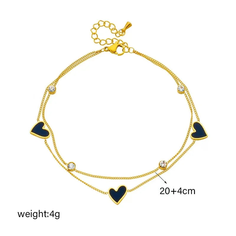 Stainless steel bohemian style personalized anklet with intricate design, perfect for a casual or boho-chic look.