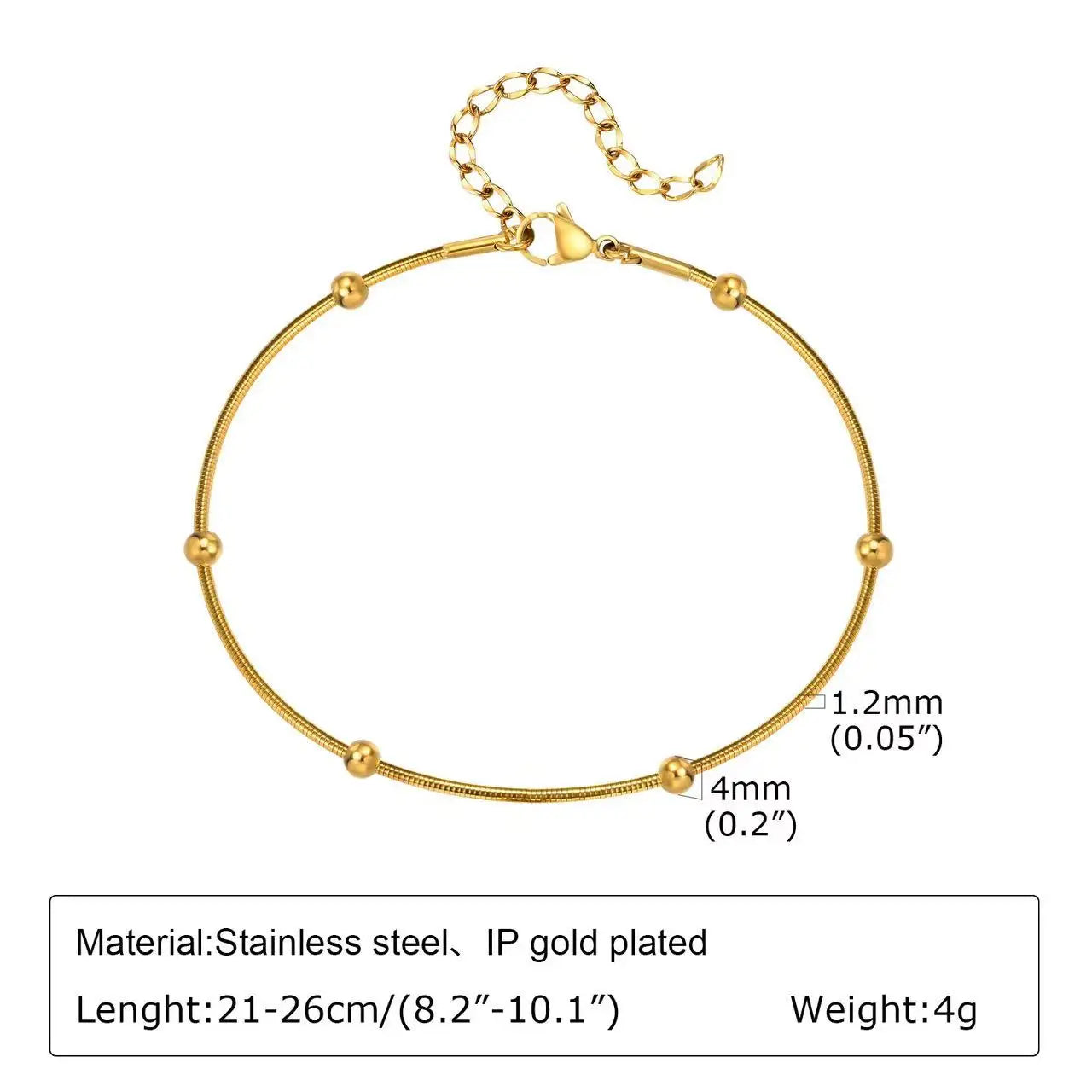 Stainless steel bohemian style personalized anklet with intricate design and adjustable chain on a white background