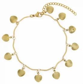 Stainless steel bohemian style personalized anklet with intricate design, perfect for a casual or boho-inspired look.