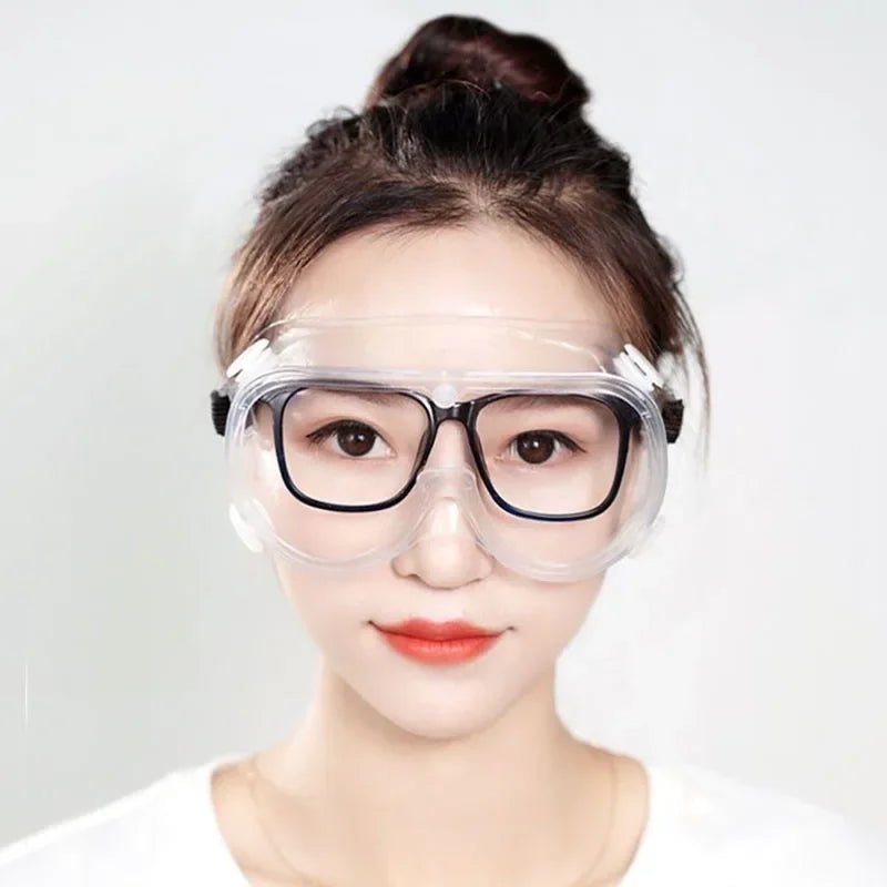 BACKUPMYFILESNOW.COM® waterproof safety goggles with anti-fog, dust-proof, windproof, and protective features for laboratory and water park use.
