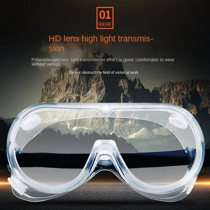 BACKUPMYFILESNOW.COM® waterproof safety goggles with anti-fog, dust-proof, windproof, and protective lenses for laboratory and water park use.