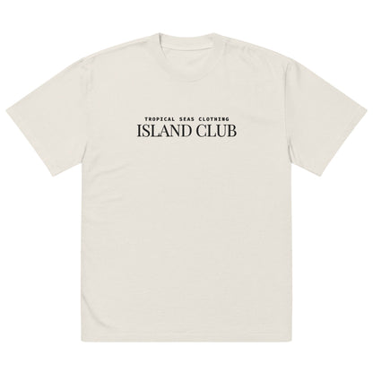Oversized Tropical Seas faded t-shirt by BACKUPMYFILESNOW® featuring a vibrant tropical seas print on soft fabric.