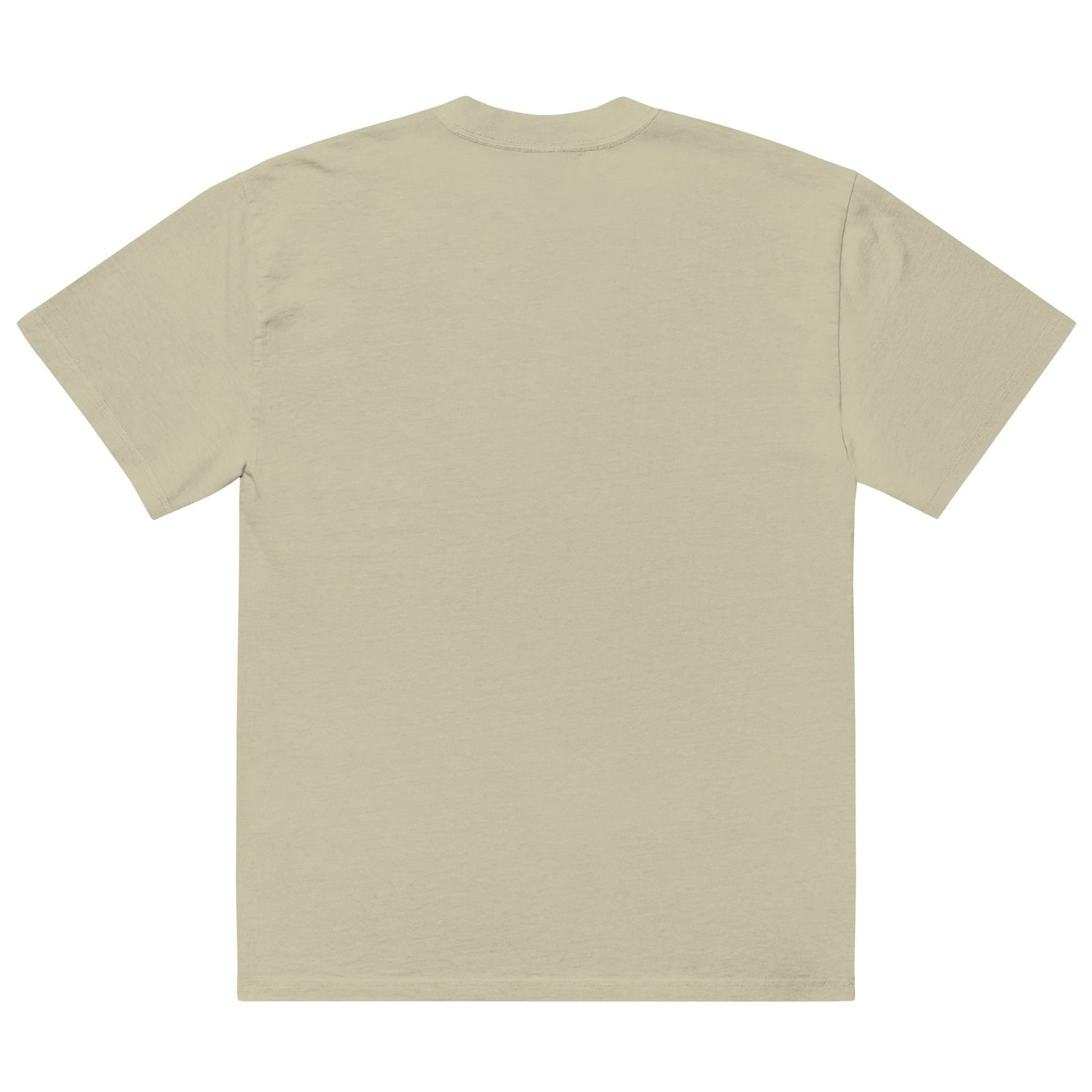 Oversized Tropical Seas faded T-shirt by BACKUPMYFILESNOW.COM® featuring a colorful tropical sea scene design.