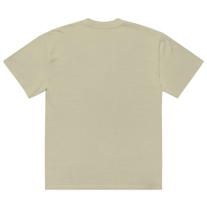 Oversized Tropical Seas faded T-shirt by BACKUPMYFILESNOW.COM® featuring a colorful tropical sea scene design.