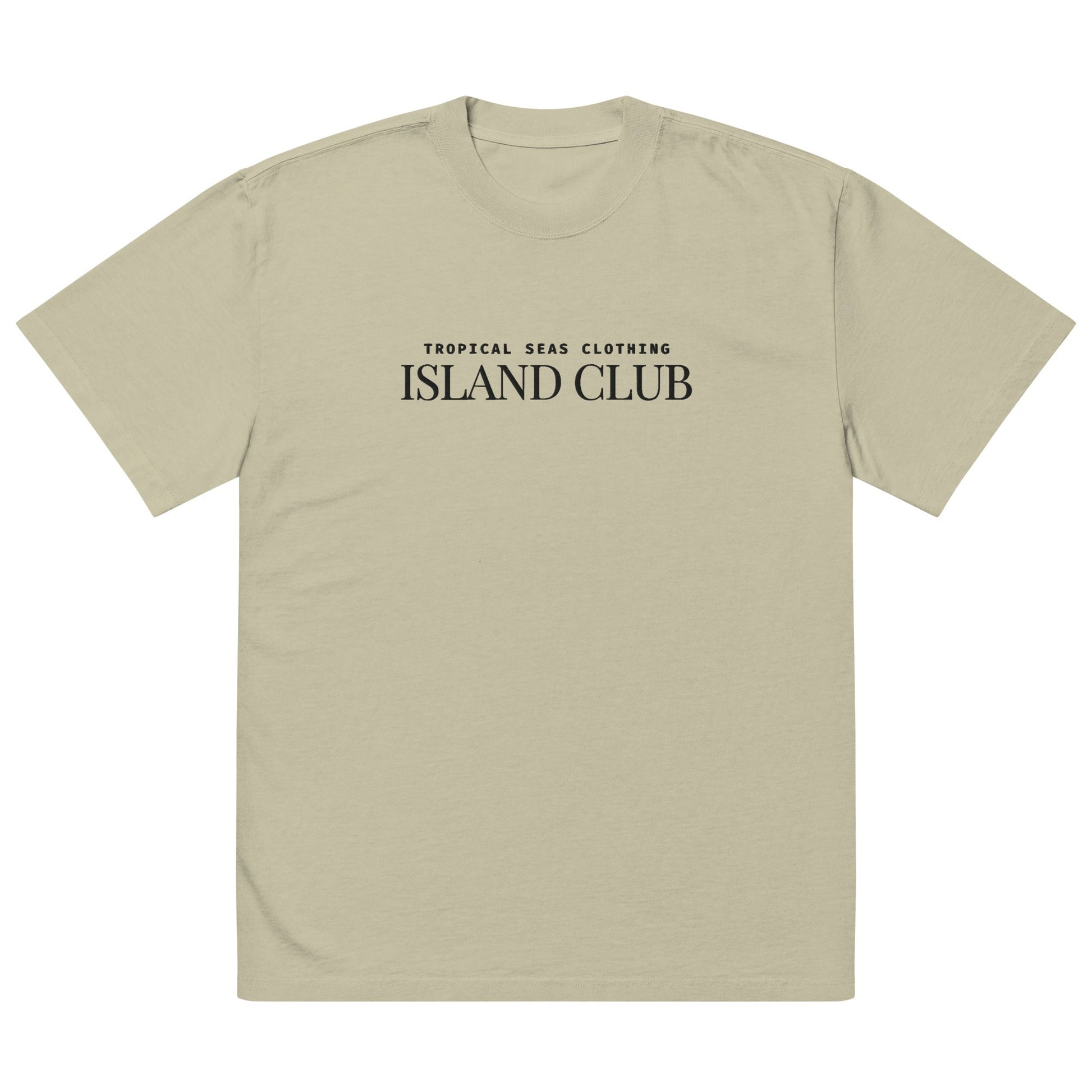 Oversized Tropical Seas faded t-shirt by BACKUPMYFILESNOW® featuring tropical sea print and relaxed fit on a casual model.