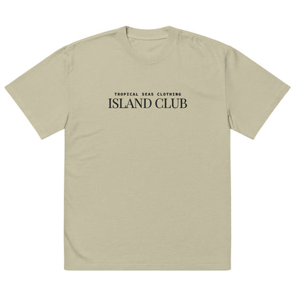 Oversized tropical seas faded t-shirt by BACKUPMYFILESNOW.com featuring a colorful beach scene and relaxed fit.
