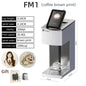 EVEBOT 3D latte art coffee printer machine with Wi-Fi, edible ink cartridges, automatic beverage printing, and food selfie feature.