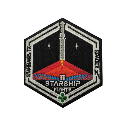 SpaceX Starship exploration embroidery patch featuring Starbase TX launch design, ideal for clothing and bag decoration.