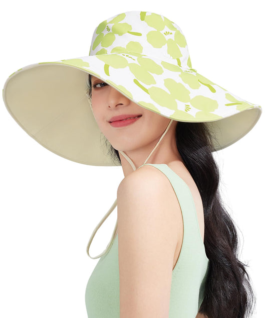 Women's wide brim sun hat with UPF 50+ UV protection, outdoor beach, fishing, hiking, or gardening visor hat by BACKUPMYFILESNOW.COM®.
