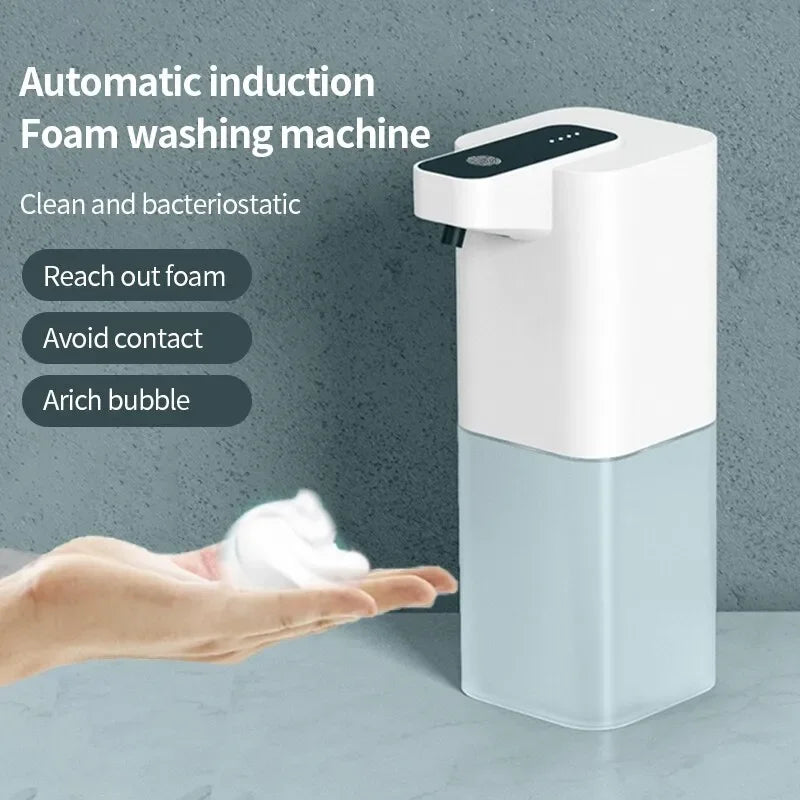 Automatic soap dispenser by BackupMyFilesNow.com, USB rechargeable, touchless foaming liquid soap for bathroom and kitchen use.