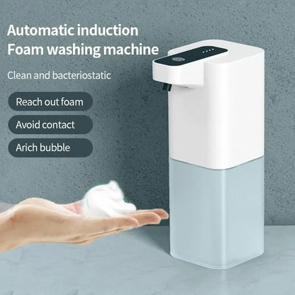 Automatic soap dispenser by BackupMyFilesNow.com, USB rechargeable, touchless foaming liquid soap for bathroom and kitchen use.