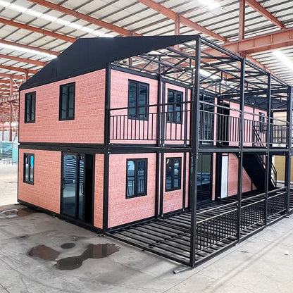 Foldable 40ft luxury container house by BACKUPMYFILESNOW.COM® with modern design, waterproof exterior, portable outdoor living space.