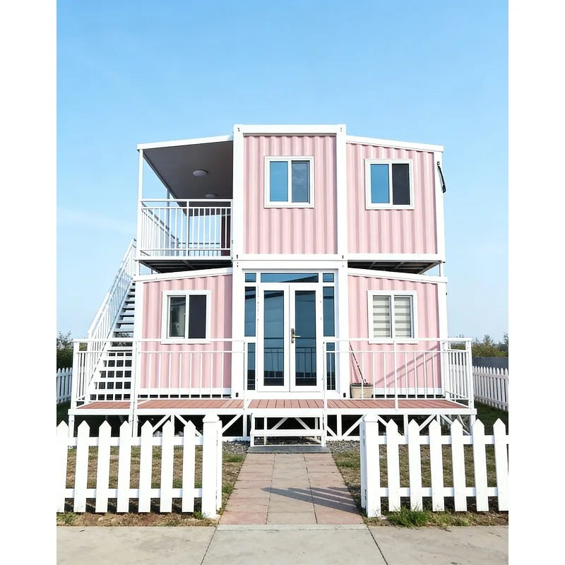 Folding 40ft expandable container house by BACKUPMYFILESNOW.COM® with steel structure, 2-5 bedrooms, prefab luxury villa for real estate.
