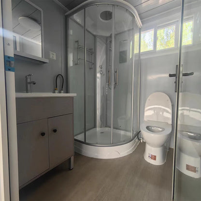 Folding 40ft expandable container house by BACKUPMYFILESNOW.COM® featuring steel structure, 2-5 bedrooms, modern prefab villa design.