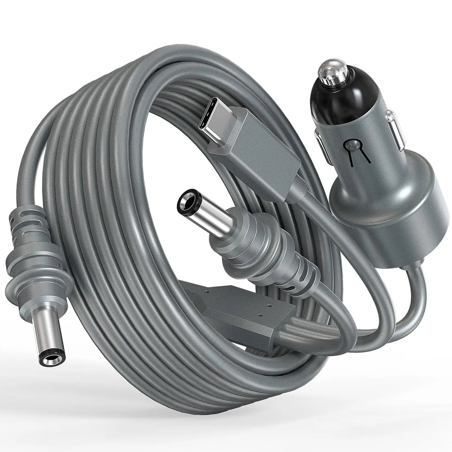 3-in-1 Starlink Mini cable by BACKUPMYFILESNOW.COM for Starlink Mini, 10m high-speed USB-C, car charger, and DC-to-DC replacement cable.