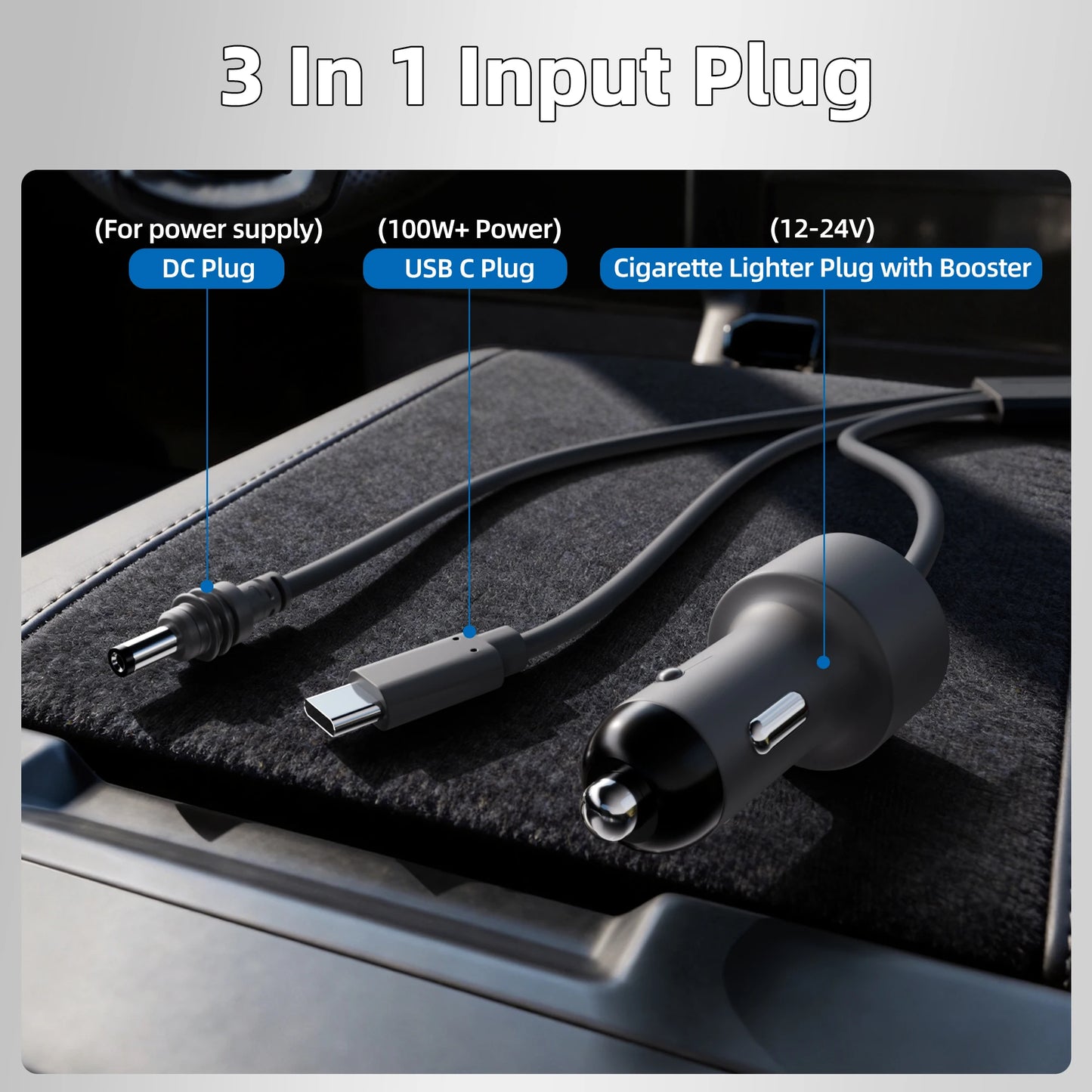 3-in-1 Starlink Mini cable by BACKUPMYFILESNOW.COM, 10m high-speed USB C, car charger, and DC to DC replacement cable for Starlink Mini.