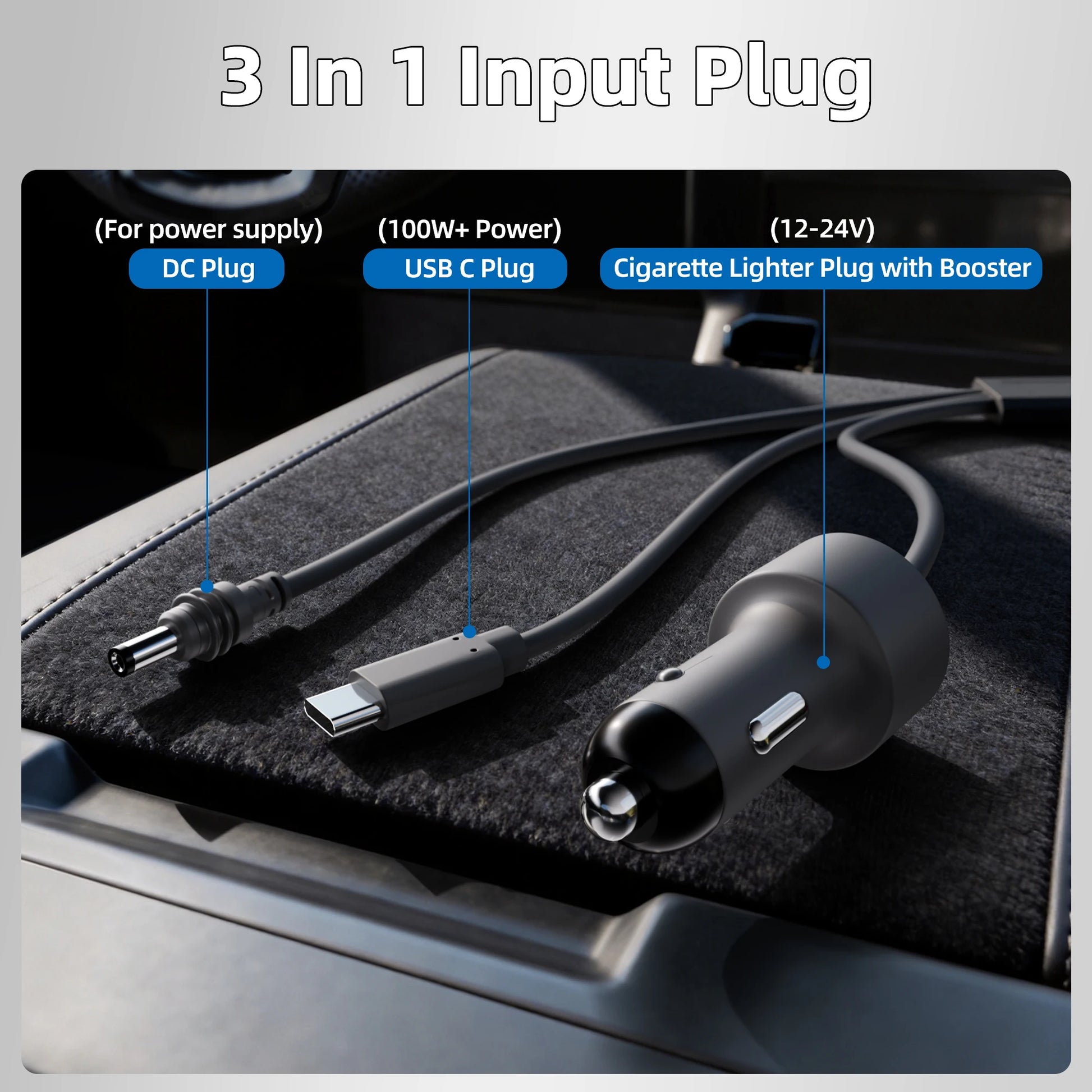 3-in-1 Starlink Mini cable by BACKUPMYFILESNOW.COM, 10m high-speed USB C, car charger, and DC to DC replacement cable for Starlink Mini.